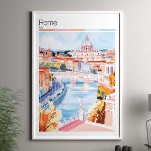 Rome art print - Rome travel poster / Italy wall art print / Italy home decor / Rome Italy travel wall art / cityscape print poster