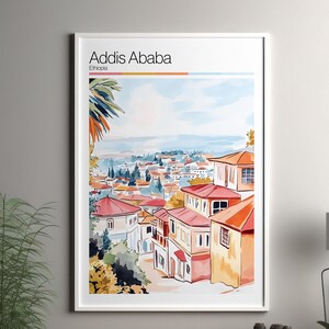 Addis Ababa art print - Addis Ababa travel poster / Ethiopia wall art print / Ethiopia home decor / Addis Ababa Ethiopia travel wall art