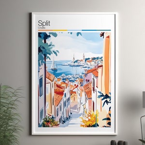 Split Kunst Druck - Split Reise Poster / Kroatien Wand Kunst Druck / Kroatien Wohndeko / Split Kroatien Reise Wand Kunst / Stadtbild Print Poster
