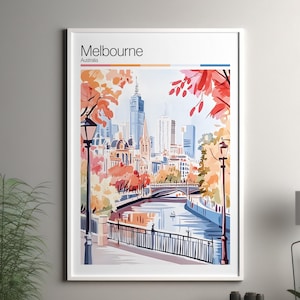 Melbourne art print - Melbourne travel poster / Australia wall art print / Australia home decor / Melbourne Australia travel wall art