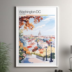 Washington DC art print - Washington DC travel poster / United States wall art print / United States home decor / Washington DC travel art