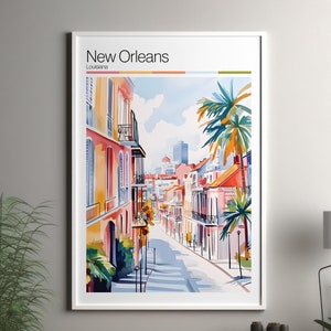 New Orleans art print - New Orleans travel poster / Louisiana wall art print / United States home decor / New Orleans US travel wall art
