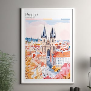 Prague art print - Prague travel poster / Czech Republic wall art print / Czech Republic home decor / Prague Czech Republic travel wall art