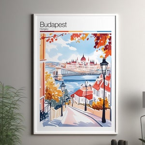 Budapest art print - Budapest travel poster / Hungary wall art print / Hungary home decor / Budapest Hungary travel art / cityscape print