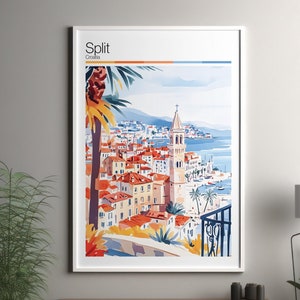 Split Kroatien Poster - Split Kroatien / Kroatien Wandbild / Split Kroatien / Stadtbild / Split Wandbild / Stadtbild