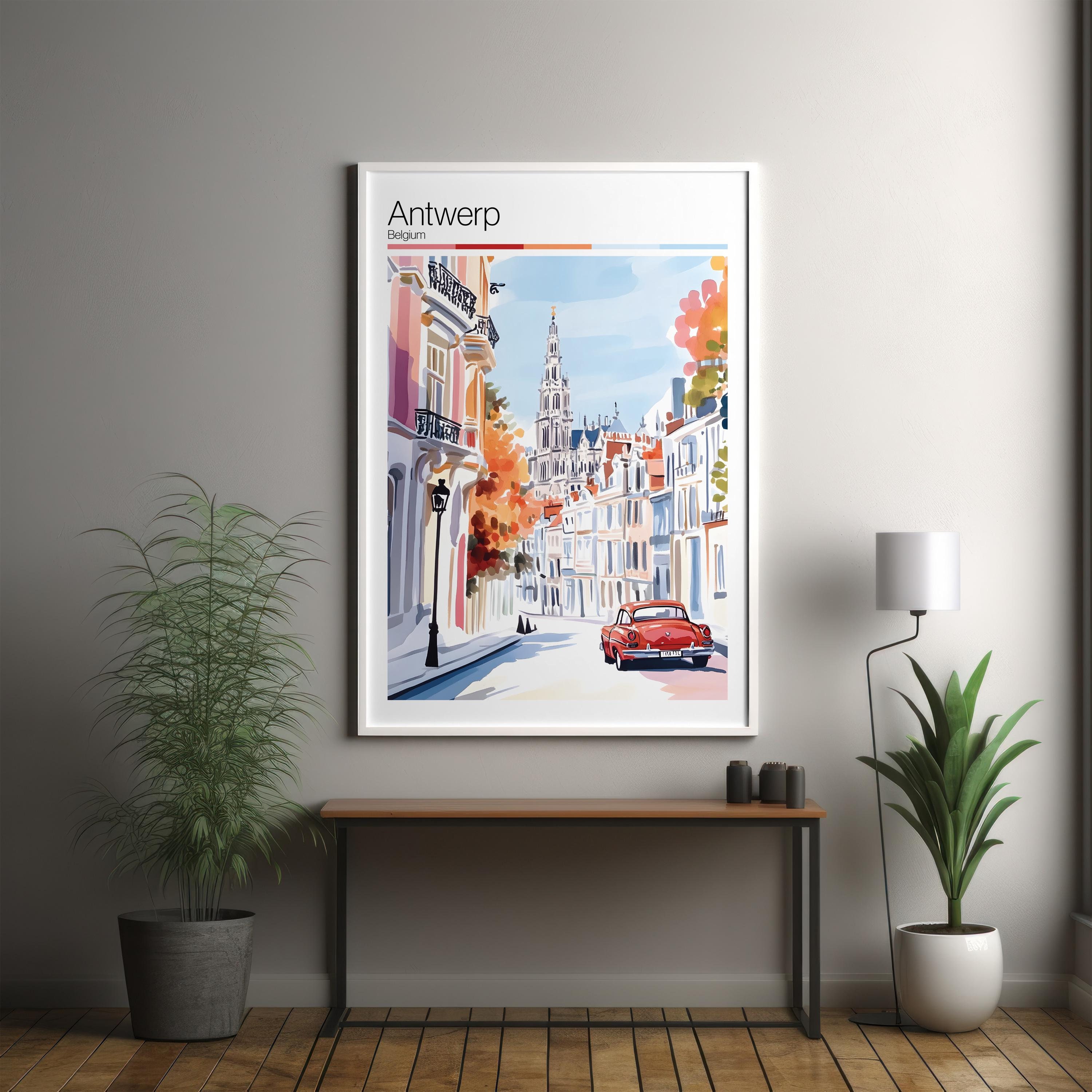 Antwerp art print - Antwerp travel poster / Belgium wall art print / Belgium home decor / Antwerp Belgium travel wall art / cityscape print