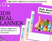 One Page Kids Meal Planner Printable Weekly Lunch Dinner Snacks Healthy School Meal Chart Simple Child Menu Planner Instant Download at home