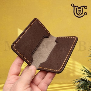 Elegante billetera de cuero hecha a mano, billetera personalizada de cuero genuino grabado, regalo de aniversario para él, esposo, novio, hombres, padre, papá