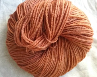 Burnt Orange (PRE-ORDER), a light orange tonal with pink and brown undertones, hand dyed yarn, worsted, indie dyer