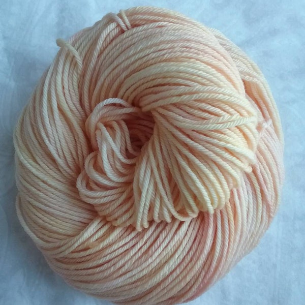 Asperitas, (PRE-ORDER) a light yet bright pink-peach-yellow tonal, hand dyed yarn, worsted, indie dyer