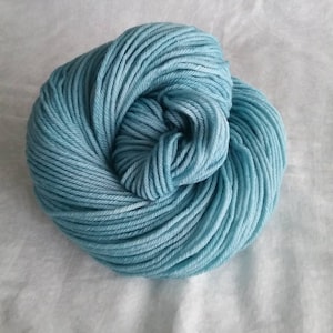 Everglades Blue (PRE-ORDER), tonal blue-gray hand-dyed superwash merino worsted yarn.