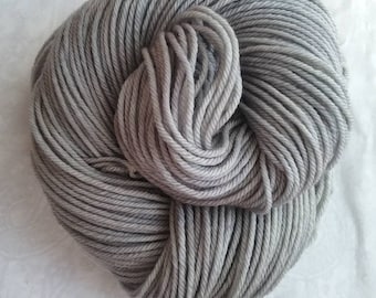 Graceful Gray (PRE-ORDER), medium gray with beige undertones, hand dyed yarn, worsted, indie dyer