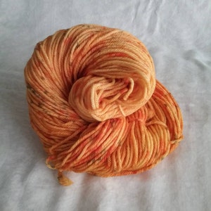 Cuyahoga Foliage (PRE-ORDER), yellow tonal, speckled hand-dyed superwash merino worsted yarn.