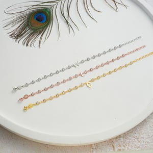 Pulsera con inicial personalizada para niños – Pulsera con letra en plata de ley 925 – Regalo de joyería personalizado para niñas – Pulsera delicada para niños