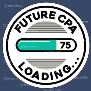 Sticker toekomstige CPA laden | Motiverende sticker voor kandidaten accountant en boekhoudstudenten | Duurzame vinylsticker