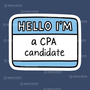 Adesivo "Sou um candidato a CPA" | Adesivo de vinil com crachá engraçado para contadores e alunos de exames de CPA