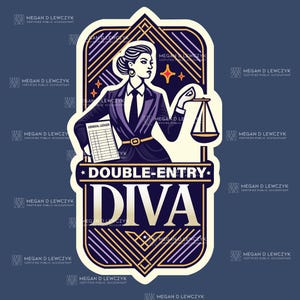 Adhesivo de Diva de doble entrada / Adhesivo motivacional para contadores públicos, contables y estudiantes de contabilidad / Adhesivo de vinilo duradero
