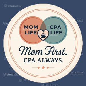 Calcomanía "Mamá Primero, Contadora Pública Siempre" / Calcomanía de vinilo con diagrama de Venn para madres contables, madres trabajadoras y contadoras públicas.