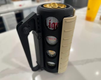 Tactical Energy Drink Coozie: AR-Style Carry Handle - 12-19oz Cans