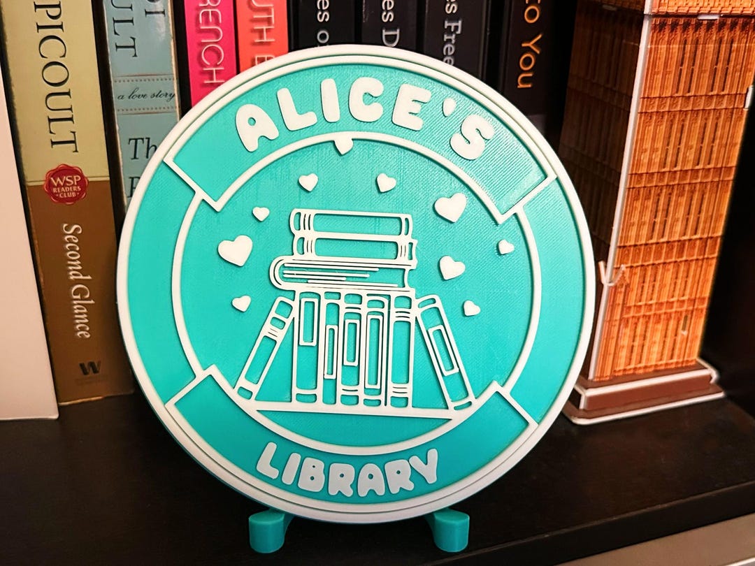 Personalized Library Sign: 3D Printed Book Nook Decor - Etsy