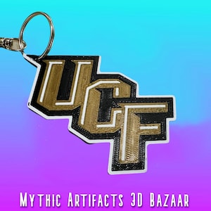 UCF Logo Keychain – 3D Printed | Knight Pride Accessory for Students, Fans & Alumni