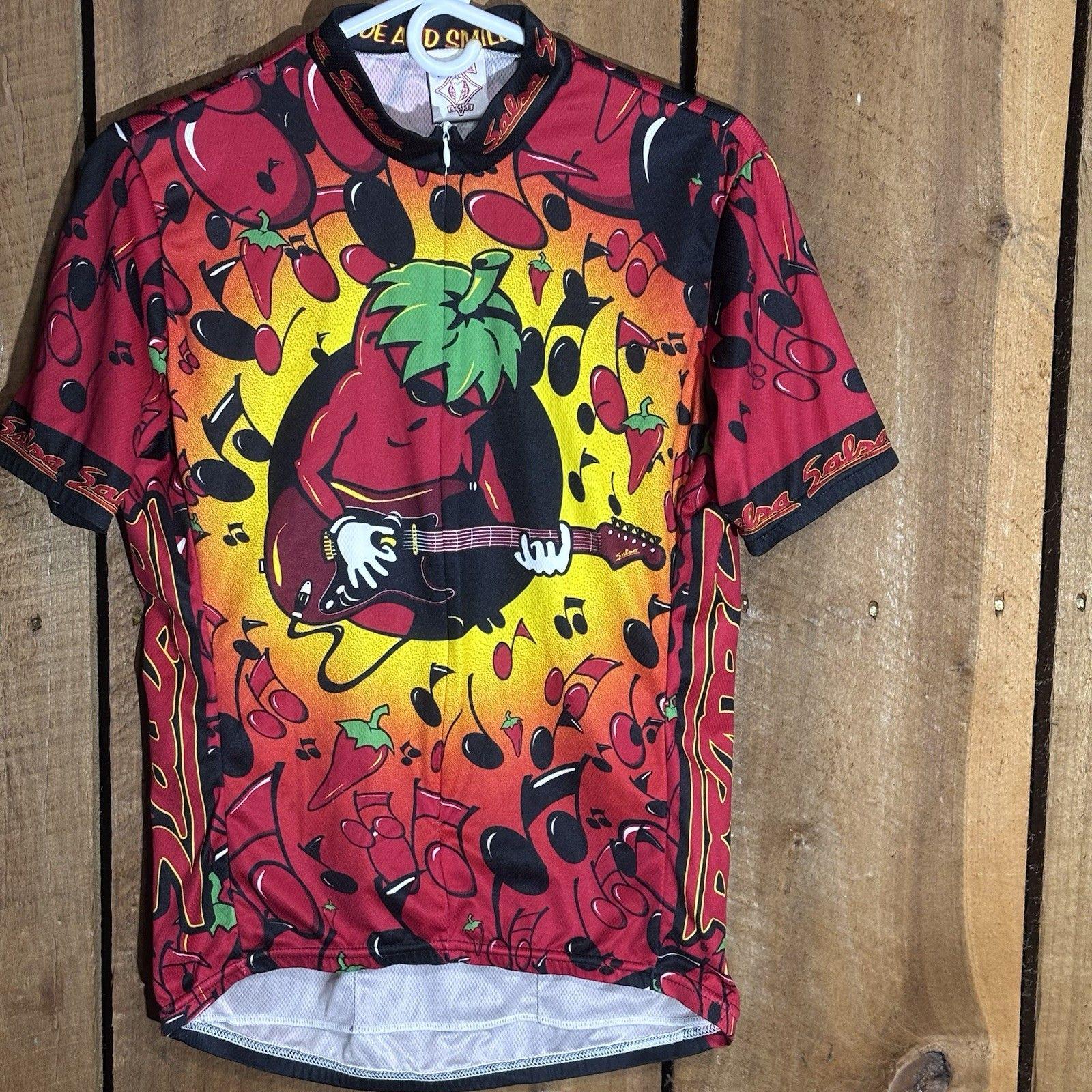 Maillot De Cyclisme VTT Vintage Salsa Cycles "Camarade" Red Pepper 2006 - Taille M/L (poitrine 39,6")