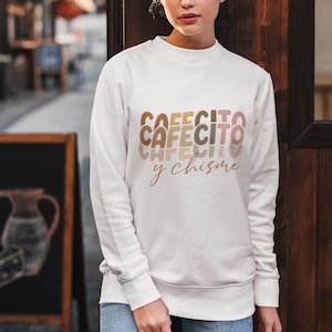 Cafecito y Chisme Sweatshirt, Cozy Unisex Crewneck, Perfect for Coffee Lovers, Casual Wear, Gifts for Friends, Trendy Apparel