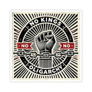 Stickers découpés NO KINGS - Parfaits pour l'activisme politique, décoration d'ordinateur portable, cadeau pour les militants, autocollant de protestation