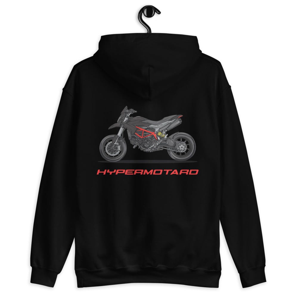 Ducati Hypermotard Hoodie, Ducati Hoodie, Motorcycle Hoodie, Graphic Hoodie For Rider