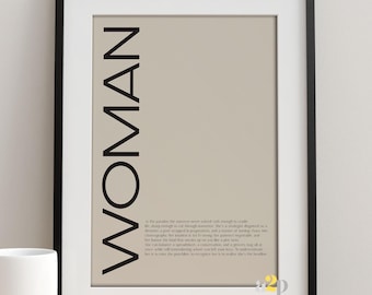 Feminist Wall Art Printable | Empowering Woman Quote | Digital Download Inspirational Decor