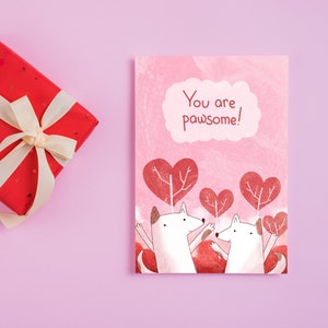 Vous êtes Pawsome Carte de voeux numérique pour la Saint-Valentin - PDF imprimable | Carte de Saint-Valentin sur le thème d'un chien mignon de haute qualité