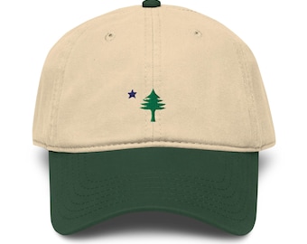 Old Maine Flag Garment washed baseball cap