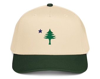 Forest Green Old Maine Flag 5 panel hat