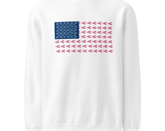 New England Lobster Flag Fourth of July crew neck sweatshirt