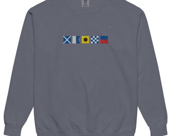 Maine Nautical Flag Embroidered Sweatshirt