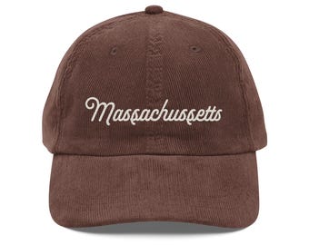 Vintage Massachusetts corduroy cap