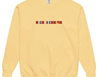 Bar Harbor nautical flags embroidered sweatshirt
