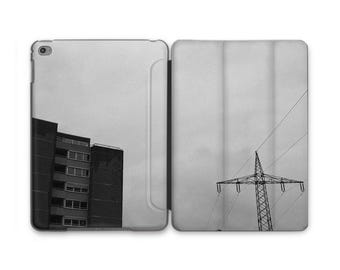 Urban Architecture Monochrome Grey Clouds iPad Case iPad Air 5 iPad 10 10.9 2022 iPad Pro 12.9 2024 Air 11 Pro 13 iPad 2025 iPad 9 8 10.2