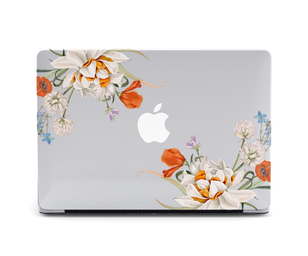 Wild Flowers Clear Background Case Floral Art Desin MacBook Pro 2024 ...