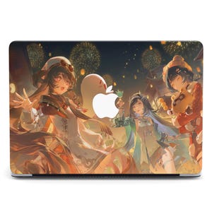 Chinise Festival Kitsune Mädchen Drachen Art MacBook Tasche MacBook Pro 2024 für MacBook Air 13 15 Hülle MacBook Air M2 M3 Pro 14 16 M1 M2 M3 M4
