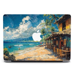 Seaside Joy Oil Painting Art Printed MacBook Pro 2024 Case for MacBook Air 13 15 Hard Case Cover MacBook Air M2 M3 Laptop Case Pro 14 16 M4