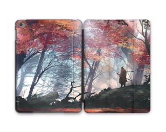 Autumn Samurai Fantasy Forest iPad Case iPad Air 5 Leopard Skin  iPad 10 10.9 2022 iPad Pro 12.9 2024 Air 11 Pro 13 iPad 2025 iPad 10.2