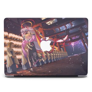 Japanisches Festival Kitsune Mädchen Drachen Kunst MacBook Tasche MacBook Pro 2024 für MacBook Air 13 15 Hülle MacBook Air M2 M3 Pro 14 16 M1 M2 M3 M4