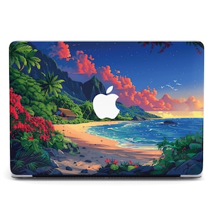 Tropical Beach Digital Art Design MacBook Pro 2024 Case for MacBook Air 13 15 Hard Case Cover MacBook Air M2 M3 Laptop Case Pro 14 16 M3 M4
