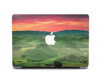 Green Valley Red Sunset Design MacBook Pro 2024 Case for MacBook Air 13 15 Hard Case Cover MacBook Air M2 M3 Laptop Case Pro 14 16 M3 M4