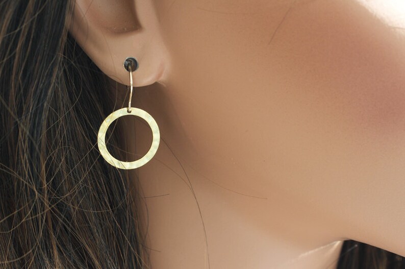 MADE TO ORDER Gold Circle Earrings Simple Earrings Casual Etsy