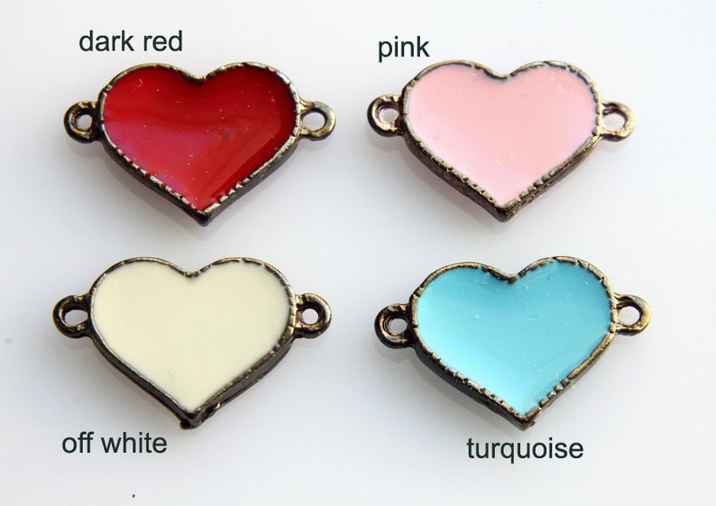 Turquoise Blue Heart Necklace Heart Connector Necklace Etsy