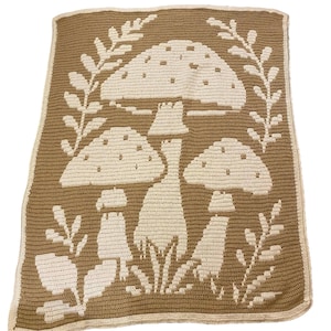 Mushroom Meadow - Manta de mosaico superpuesta SOLO PATRÓN