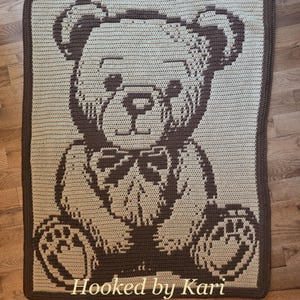 Tommy the Teddy - Overlay Mosaic Baby/Toddler Blanket PATTERN ONLY