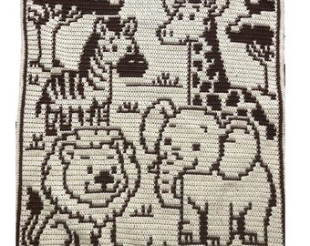 Safaridieren - Mozaïek babydekentje ALLEEN PATROON